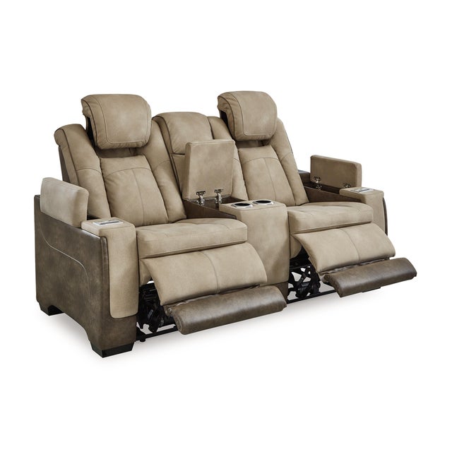 Next-Gen DuraPella Dual Power Reclining Loveseat with Console
