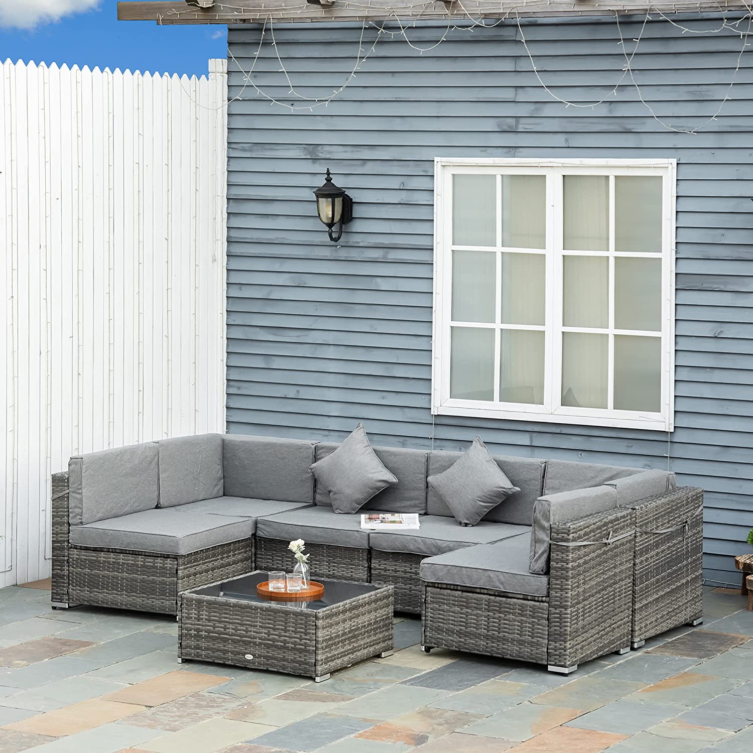 7 Pcs Rattan Furniture Set