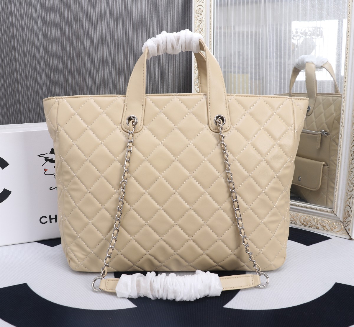 Top VersionChanel 23p full leather shopping bag