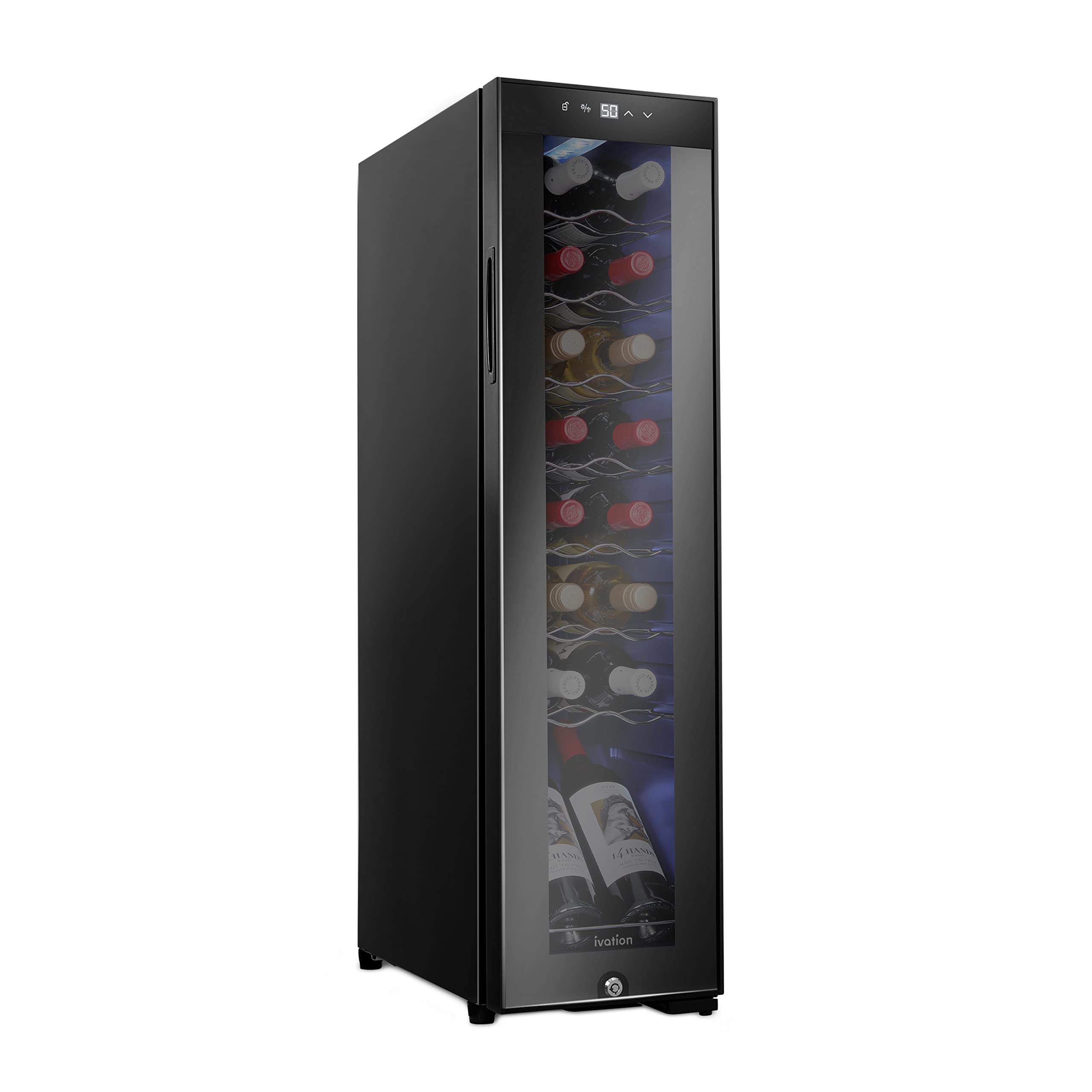 Ivation 12 Bottle Compressor Wine Cooler Refrigerator withLock