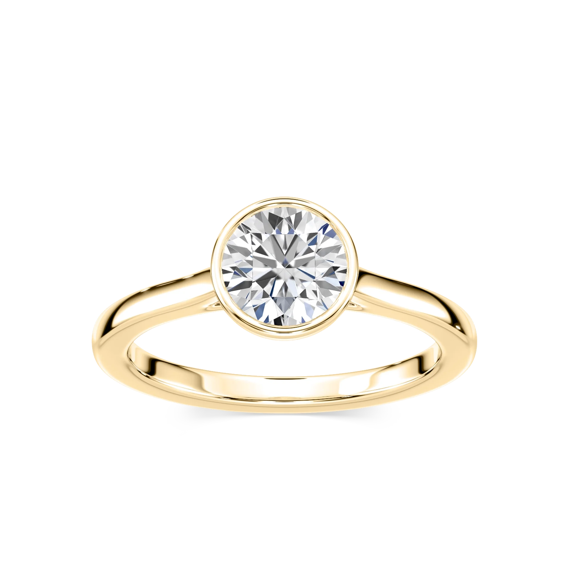 Melodie Round Lab Grown Diamond Bezel Solitaire Engagement Ring