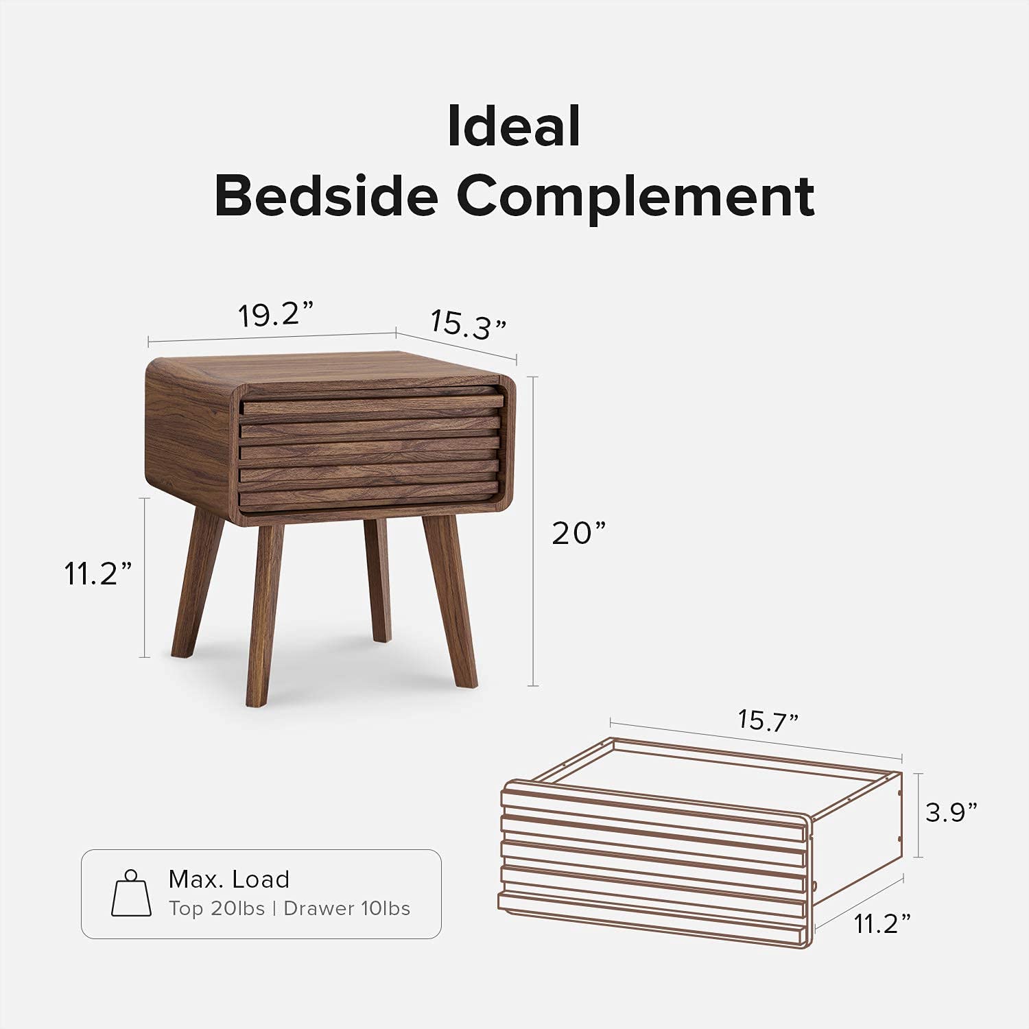 Ensley Mid Century Modern Coffee Table & Side Table Set