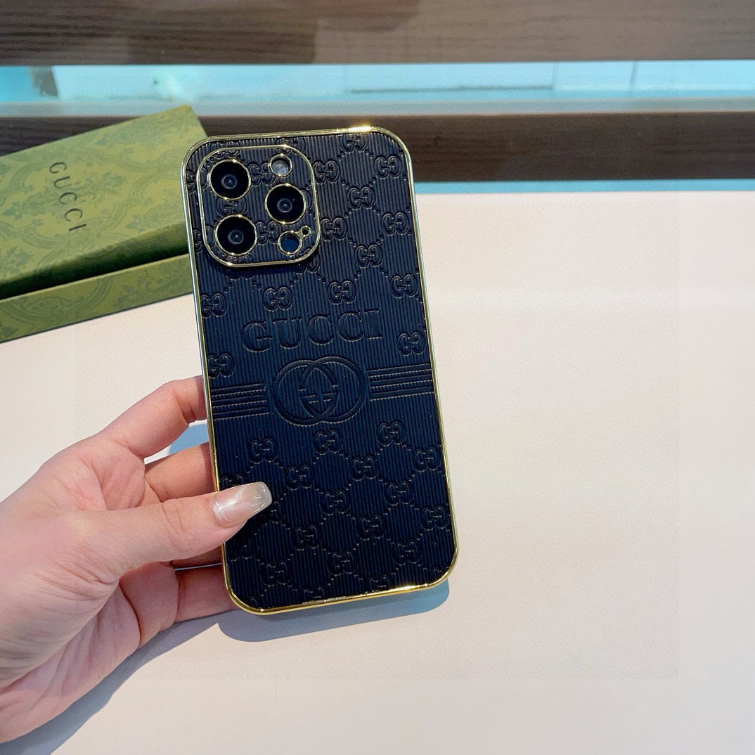 Gucci Electroplated Side Embossed Phone Case | Full Coverage Precision Cutout