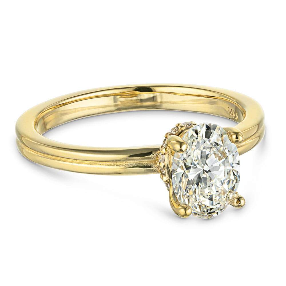 Clara Lab Grown Diamond Double Band Hidden Halo Engagement Ring