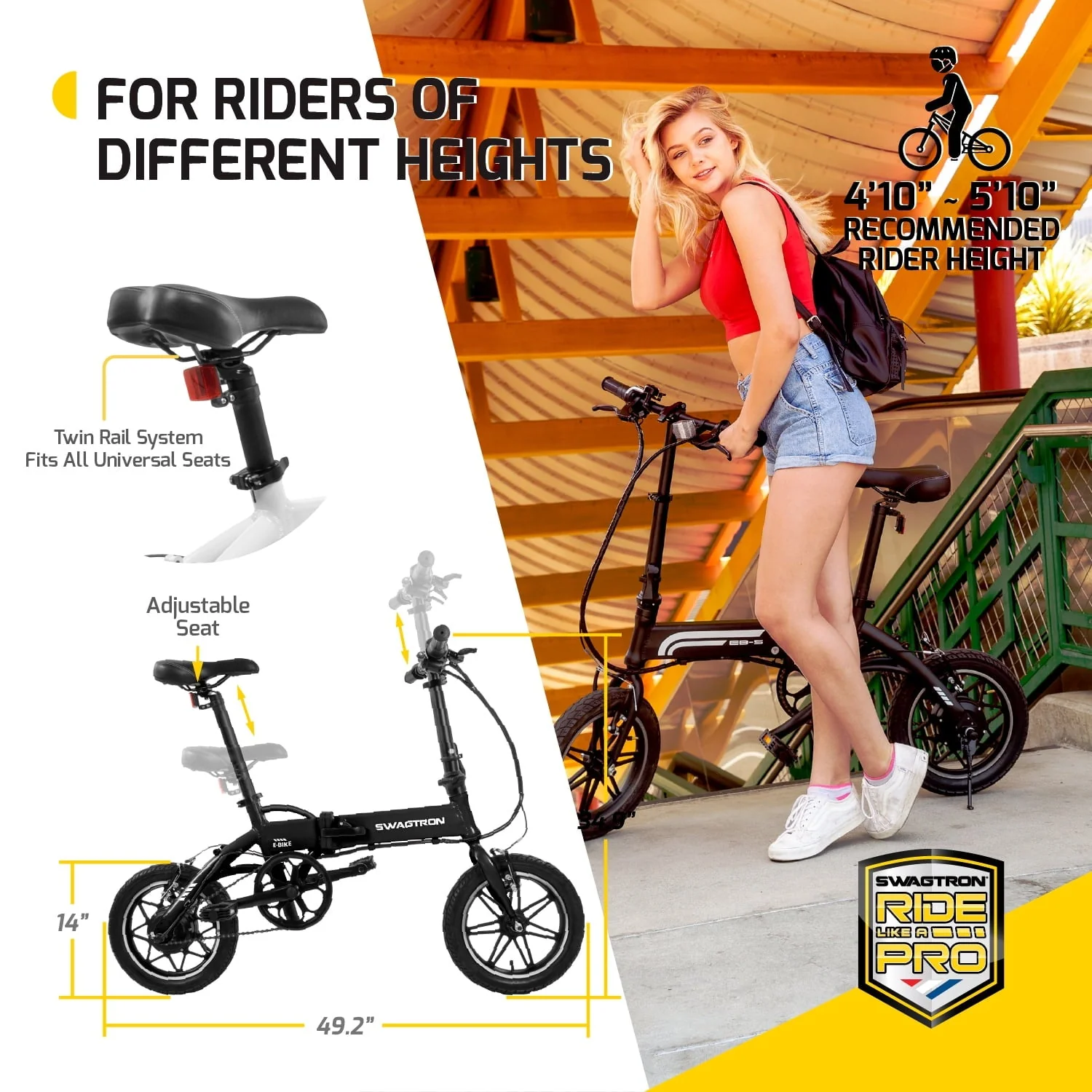 Swagtron Swagcycle EB5 Pro Plus Folding Electric Bike