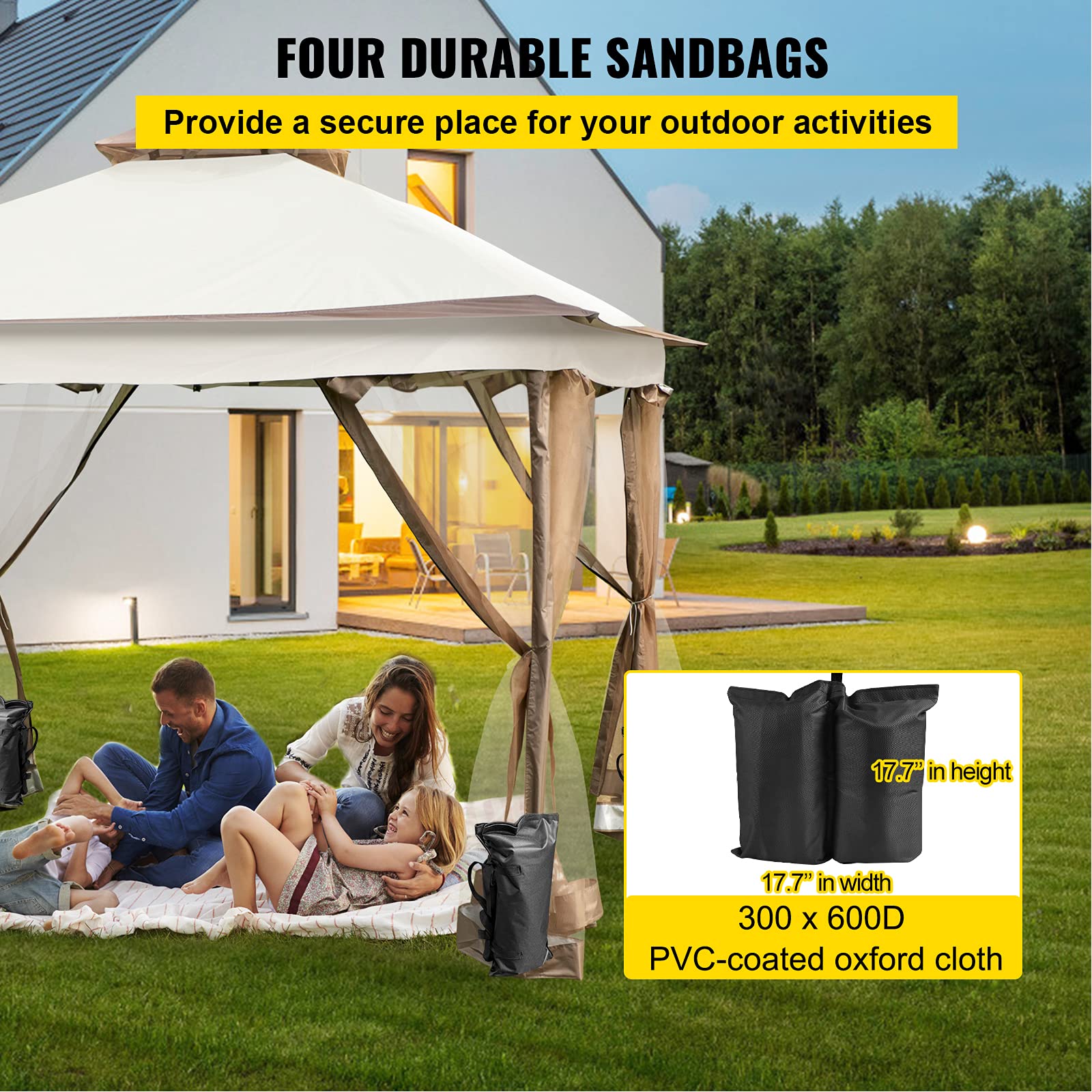 Happybuy 12x12ft Pop-Up Canopy Gazebo Starter Kit