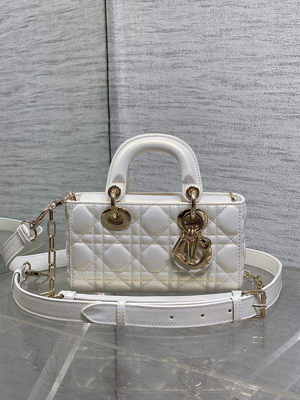 Lady D-Joy Bag Mini Pearl White Cannage