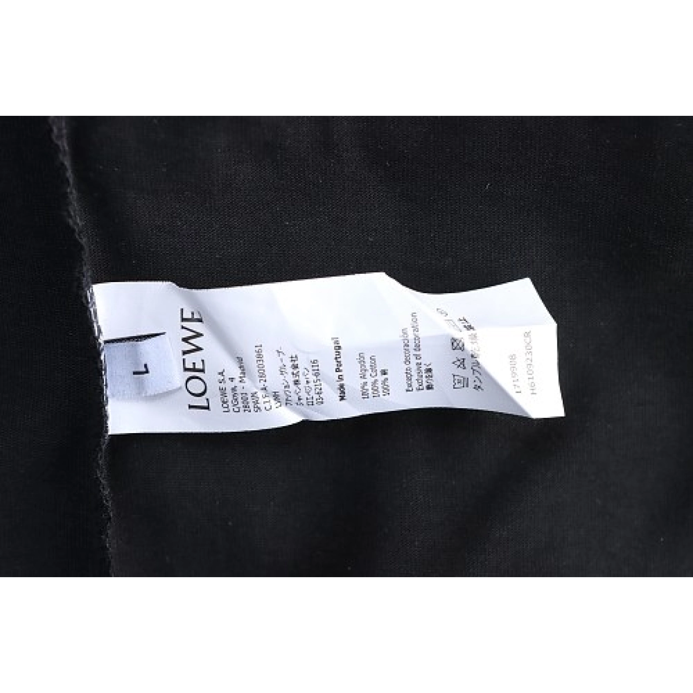 Loewe Misaligned Logo Embroidered T-Shirt Black