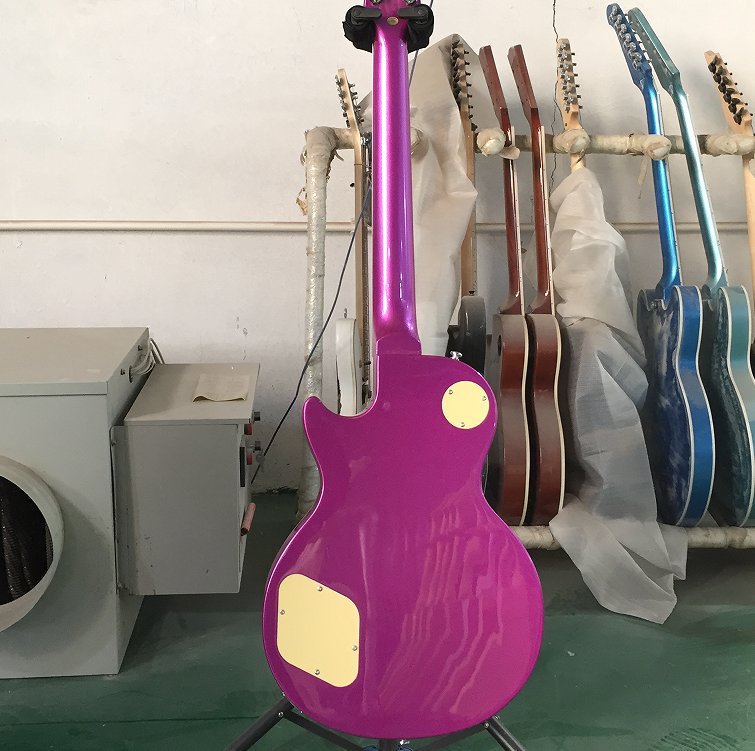 LP Electric Guitar Metallic Purple H-H Pickups Chrome Hardware Guitar Top