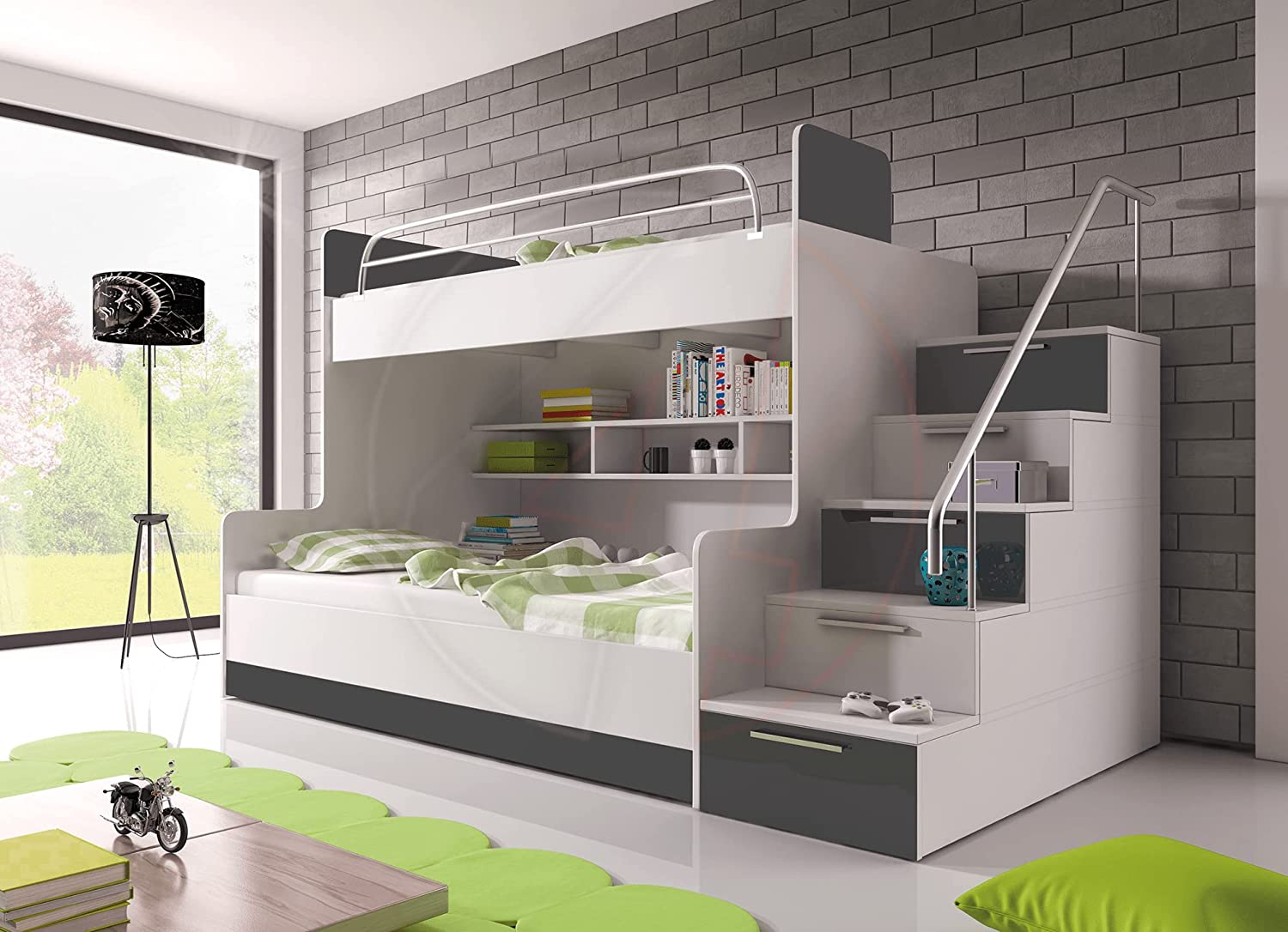 Bunk Bed Cabin Bed Storage High Sleeper Bed Mattresses Included