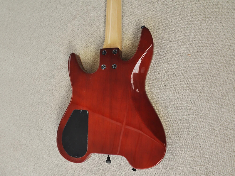 New Red Headless Electric Guitar with Abalone Inlay, Rosewood Fretboard 6 strings