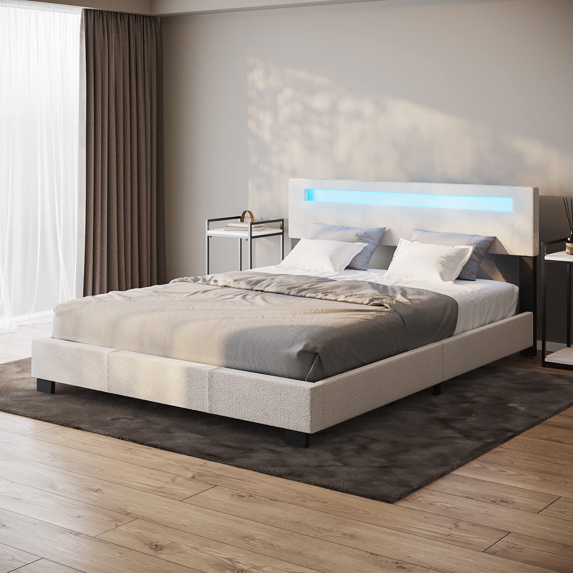 Pezzolla LED Bed - Contemporary Modern Low Profile Platform Bed