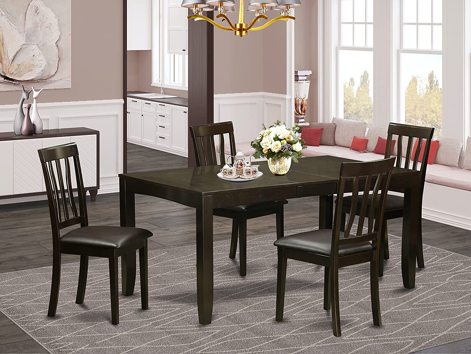5-PC Kitchen Table Set - Kitchen Dining Table with Rectangular