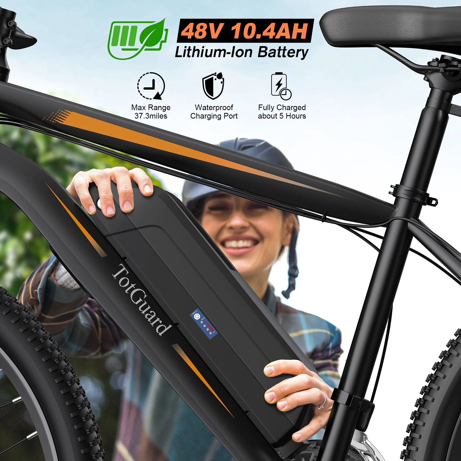 TotGuard 27.5in Electric Mountain Bike, 500W, 48V 10Ah