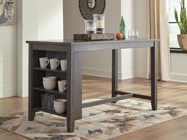 Caitbrook Counter Height Dining Table with Shelves