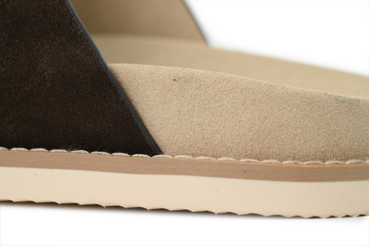 Brunello Cucinelli Suede Slide Sandals Coffee