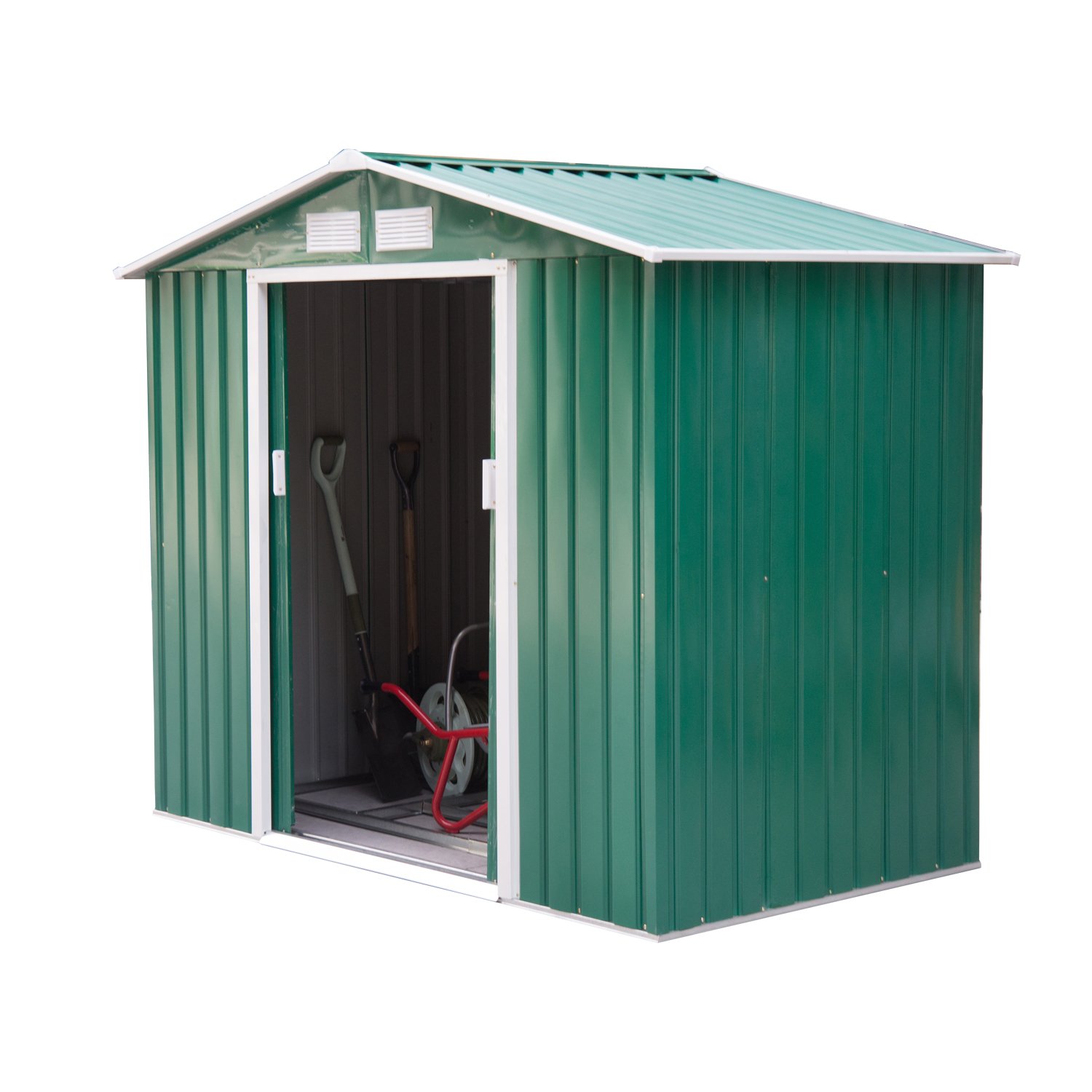 7' x 4' x 6' Garden storage shed metal tool shed with floor