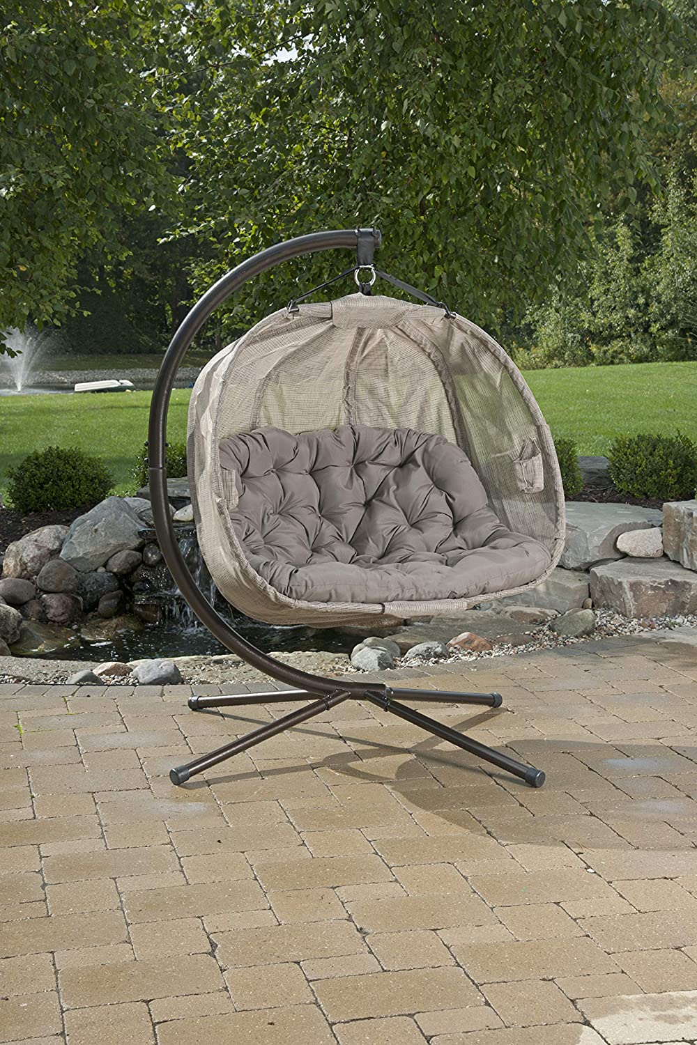 Hanging Pumpkin Loveseat Chair with Stand