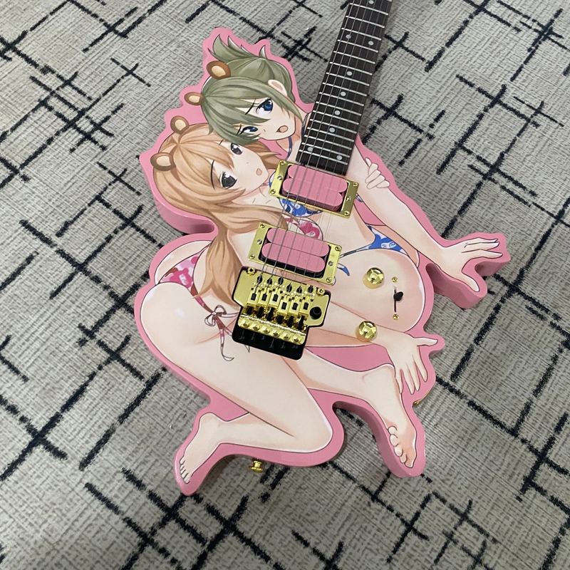 Top Vicers Cartoon Shaped Electric Guitar, 24 Frets 6 Strings Basswood Body