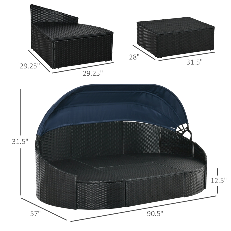 4 PC Patio Wicker Lounge Set
