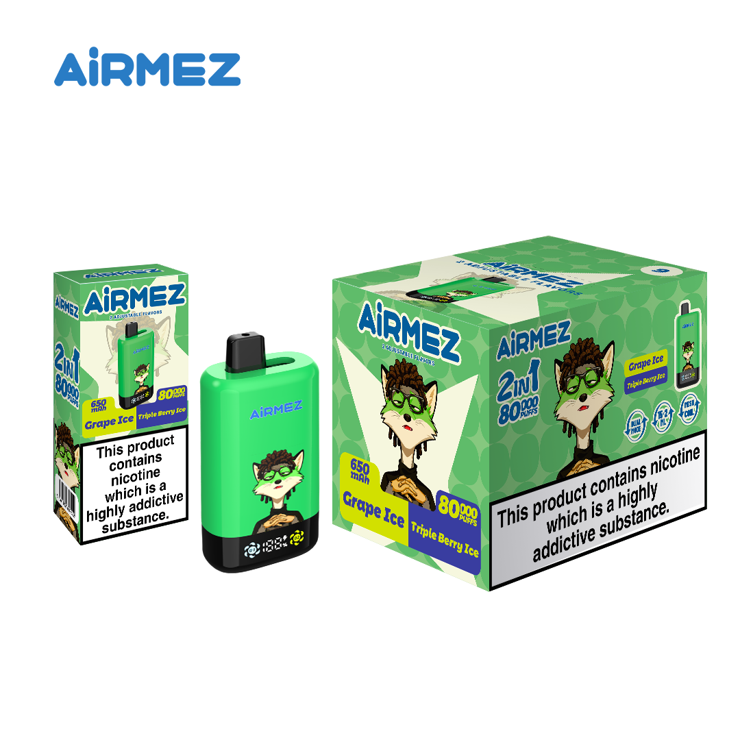 AiRMEZ Fox 2-in-1 Pro 80K Puffs Dual Flavor Rechargeable Vape