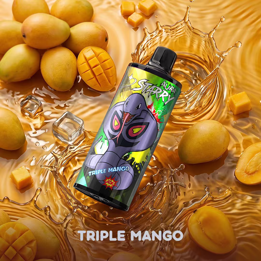 STARRY 60K Triple Mango disposable vape with tropical mango flavor
