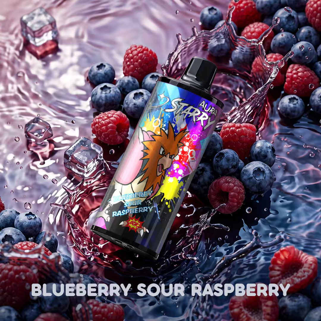 STARRY 60K Blueberry Sour Raspberry disposable vape with blueberry and raspberry flavor