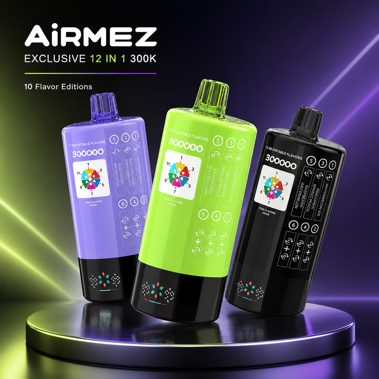 Airmez Exclusive 12-in-1 300K – All 10 Flavor Editions
