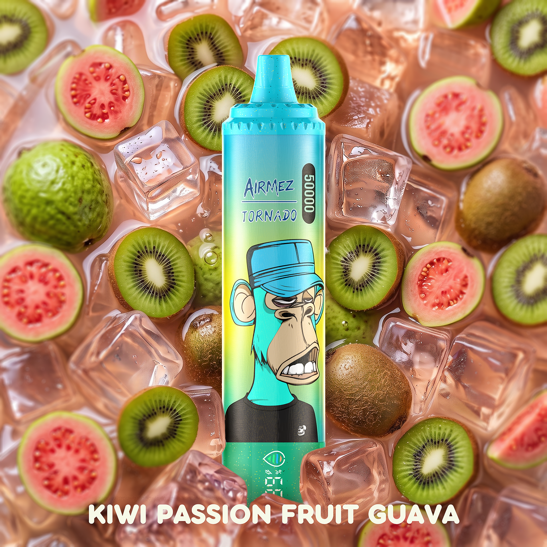 AiRMEZ Tornado 50K Kiwi Passion Fruit Guava flavor with kiwi, passion fruit and guava