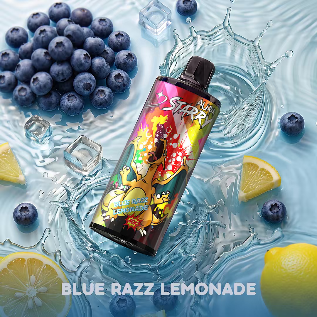 STARRY 60K Blue Razz Lemonade disposable vape with blue raspberry and lemonade flavor