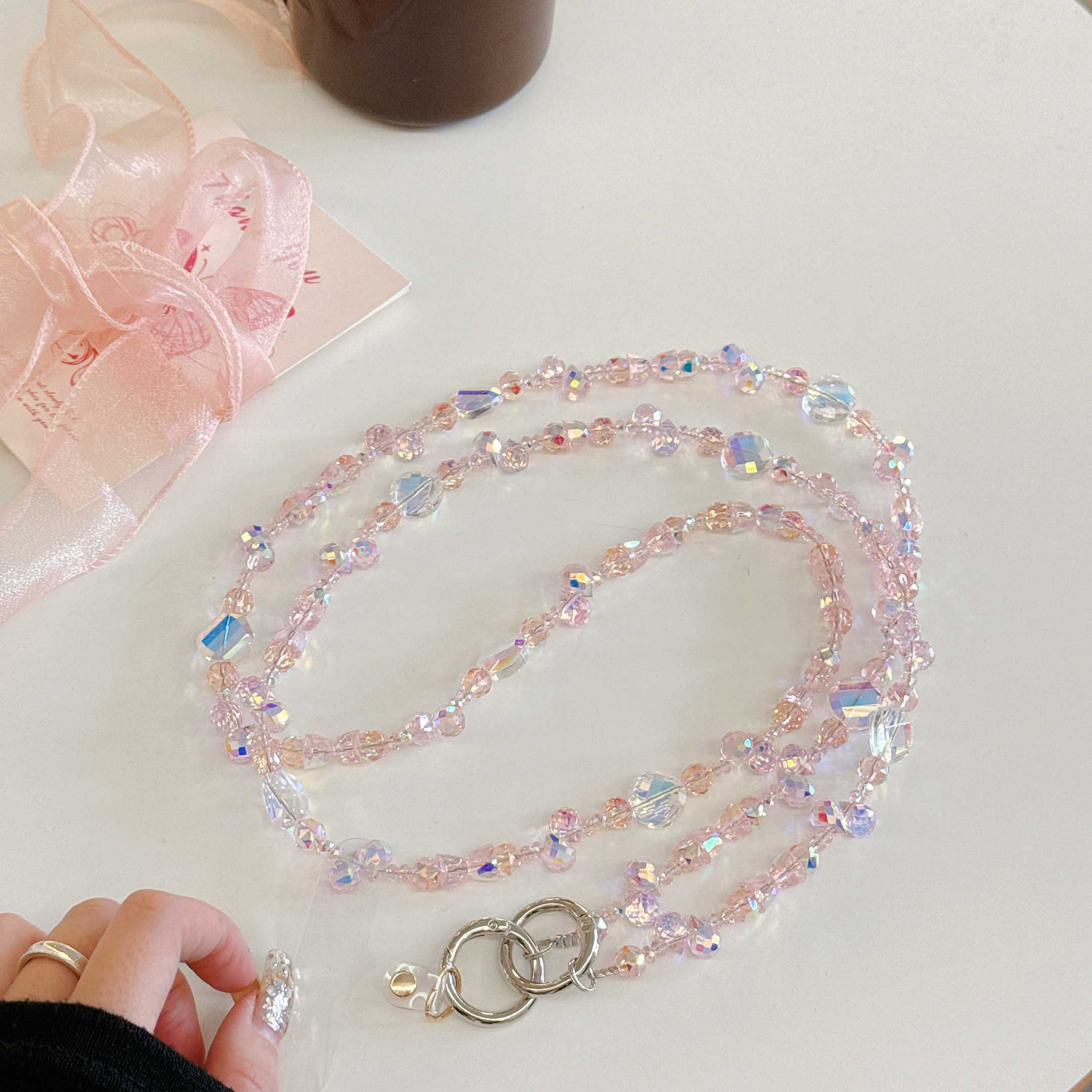 Shimmering Crystal Bead Phone Chains