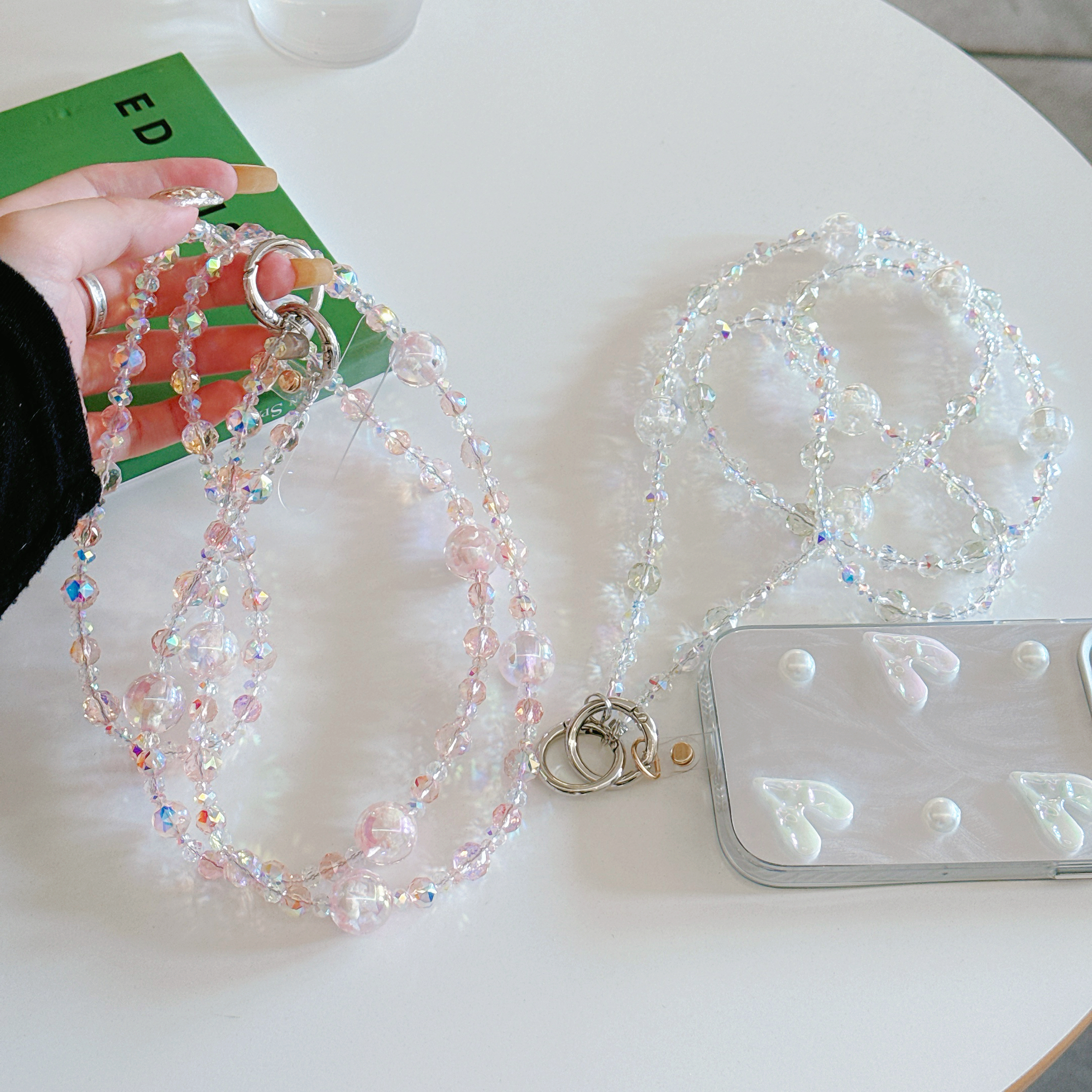 Elegant Crystal & Bead Phone Chains