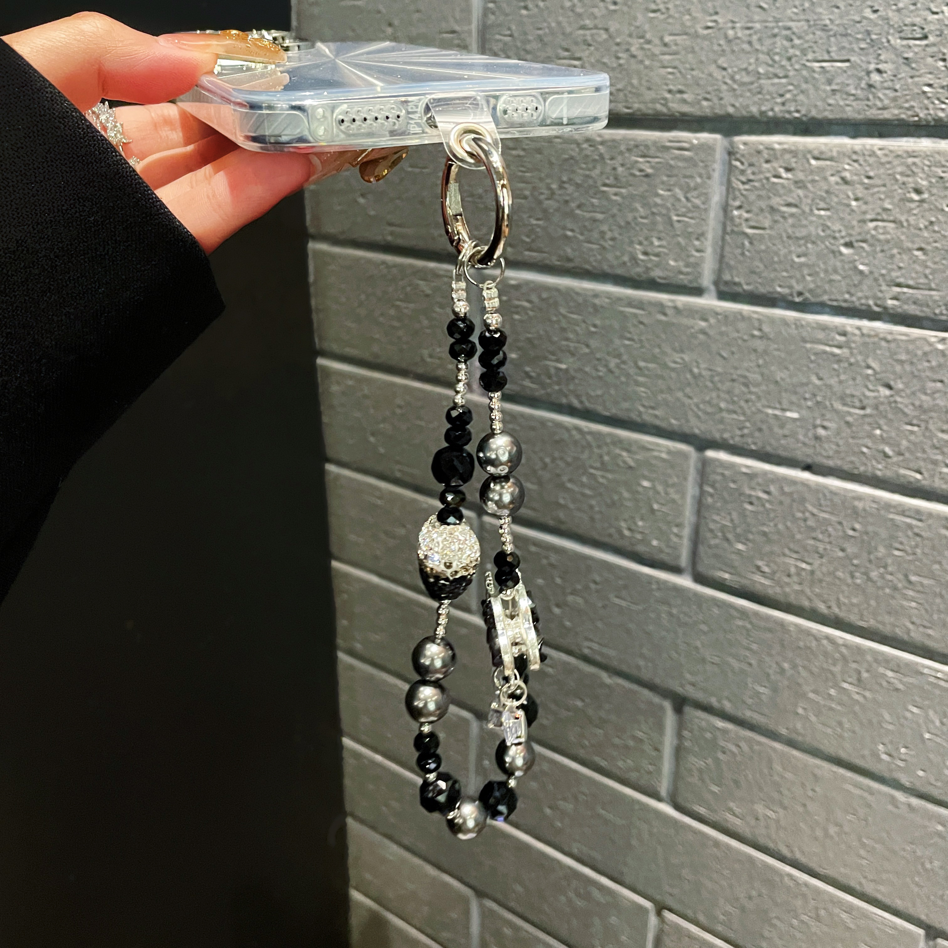 Sparkling Heart & Crystal Charm Phone Chains