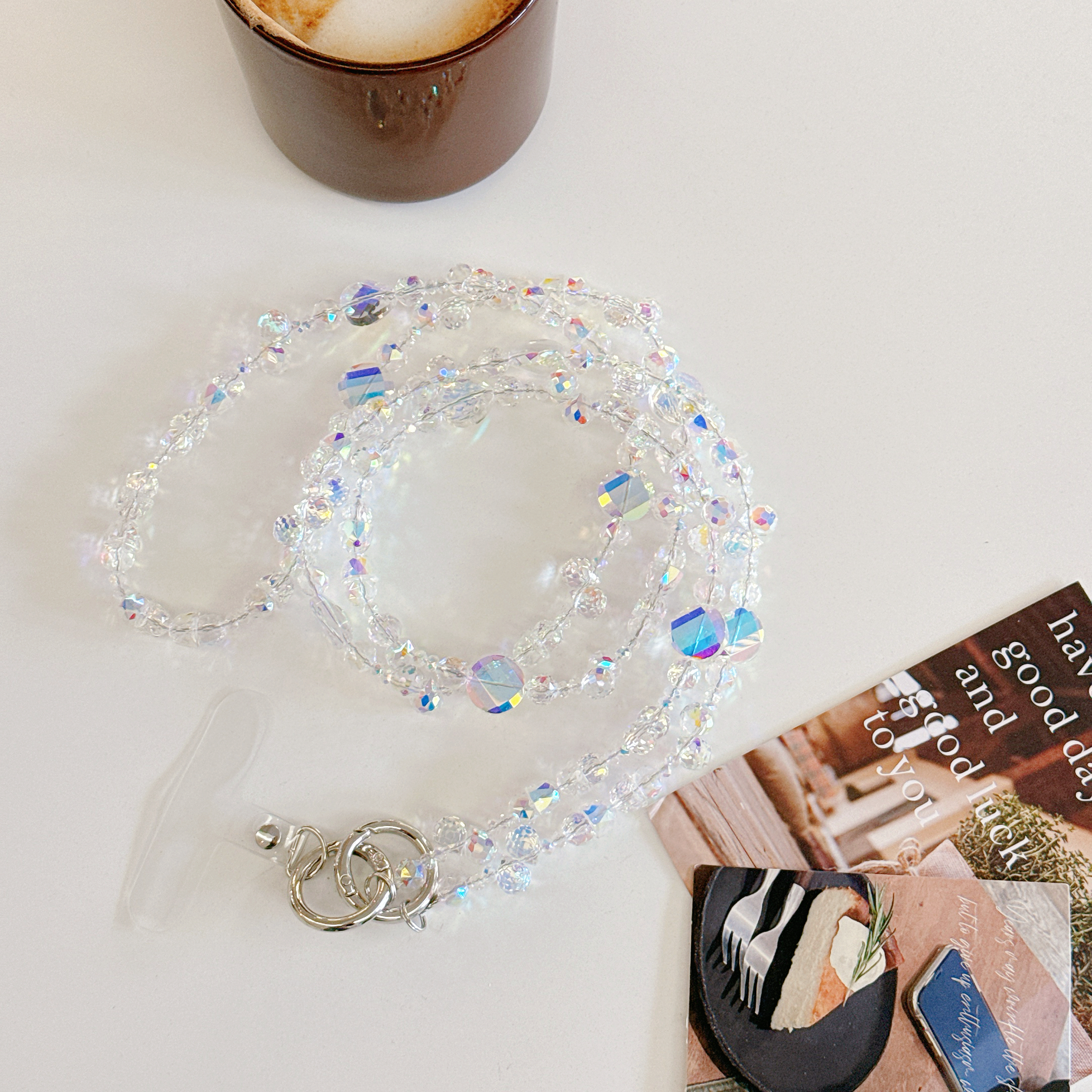 Shimmering Crystal Bead Phone Chains