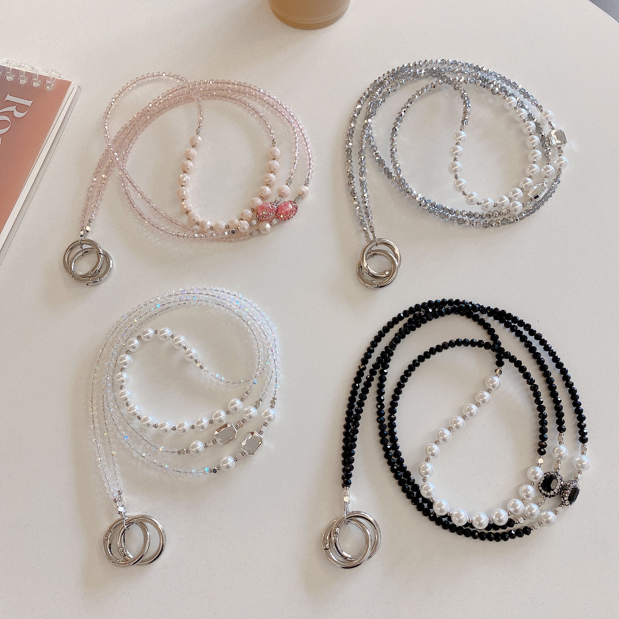 Elegant Beaded Phone Charms Collection