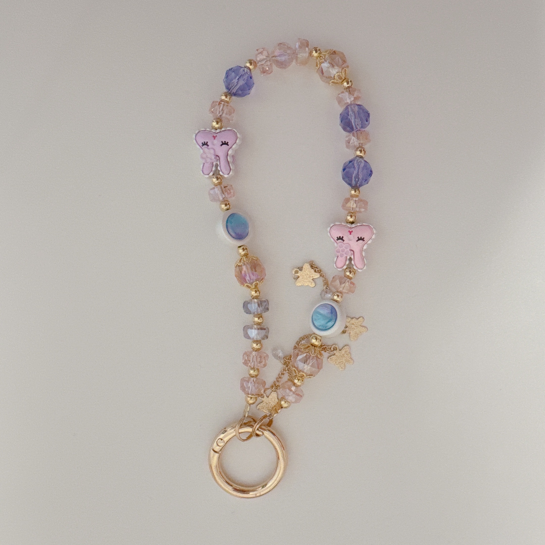 Sparkling Butterfly & Heart Charm Phone Chains