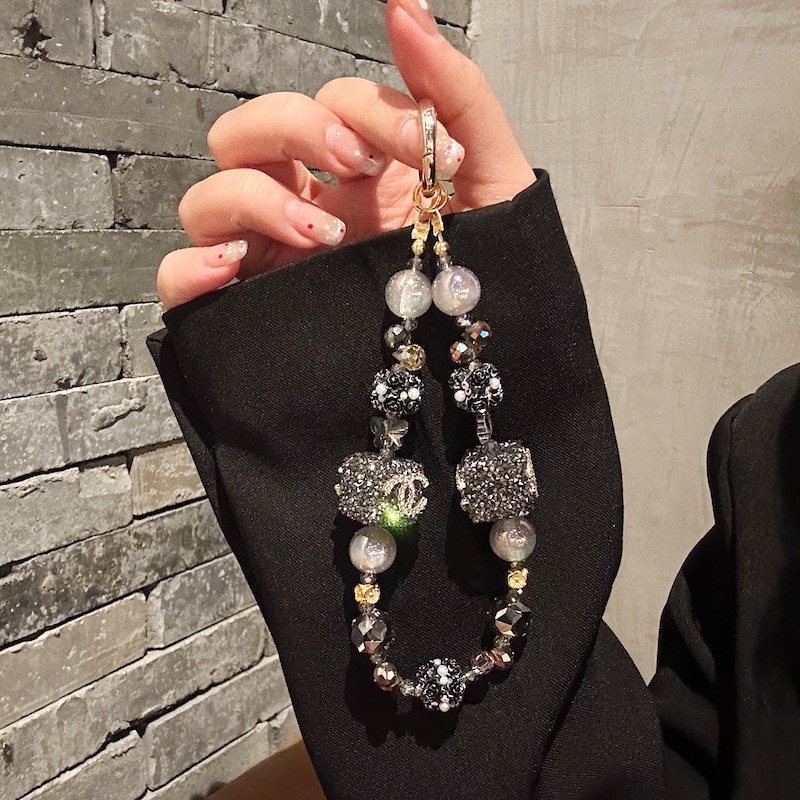 Elegant Crystal Cube & Bead Phone Charms