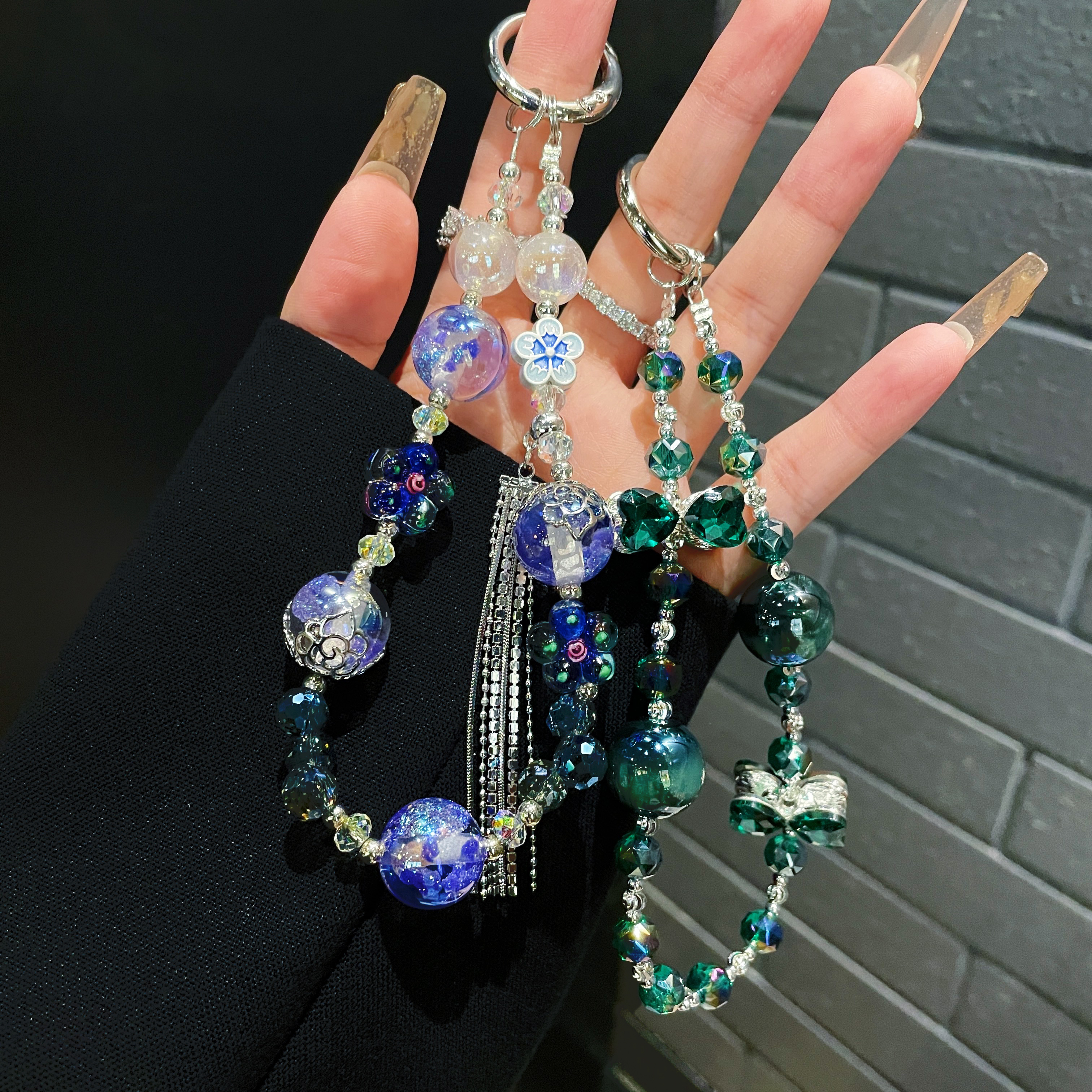 Mystical Butterfly and Galaxy Charm Phone Chains