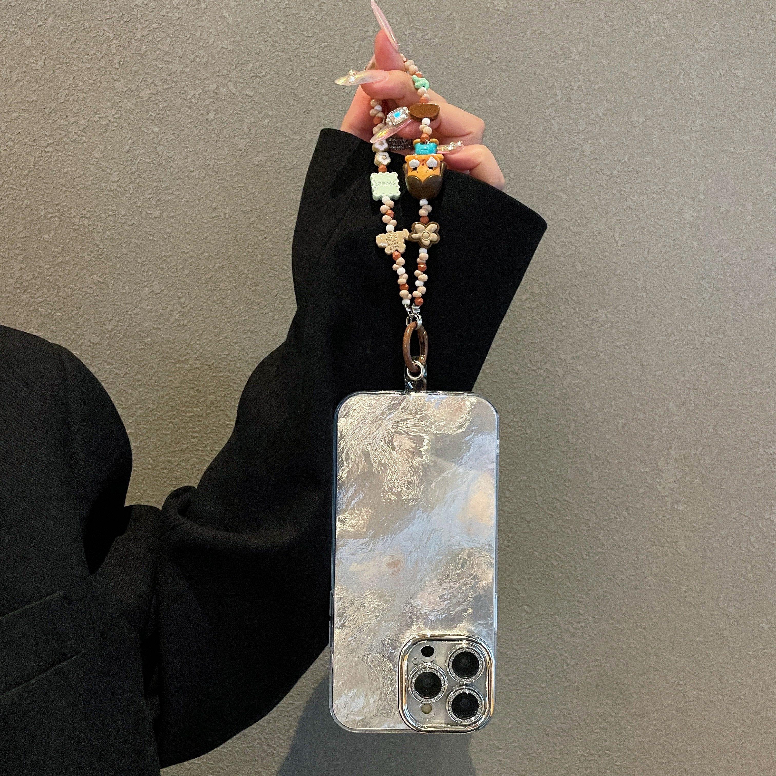 Playful Character & Flower Bead Phone Charms