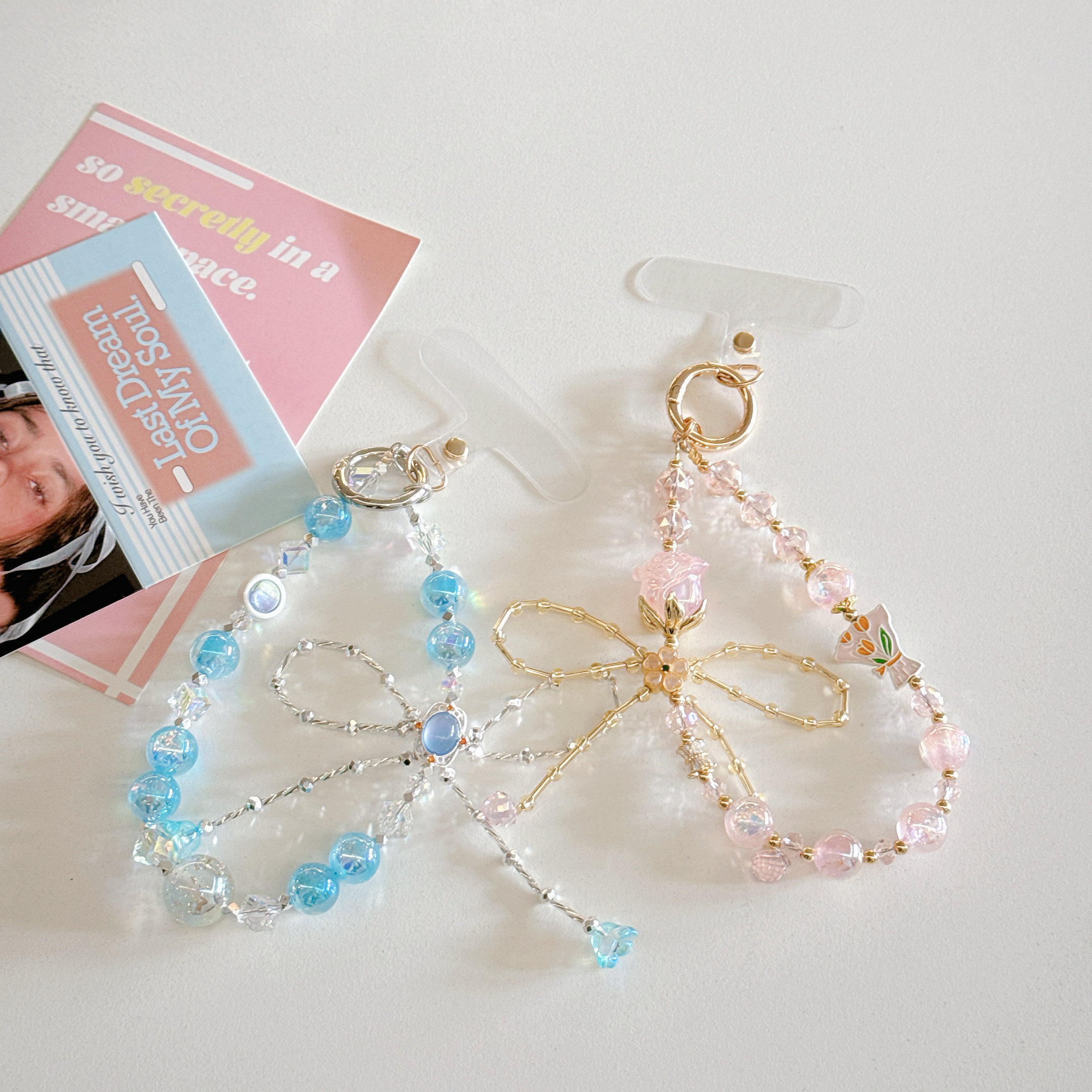 Delicate Flower & Crystal Phone Charms