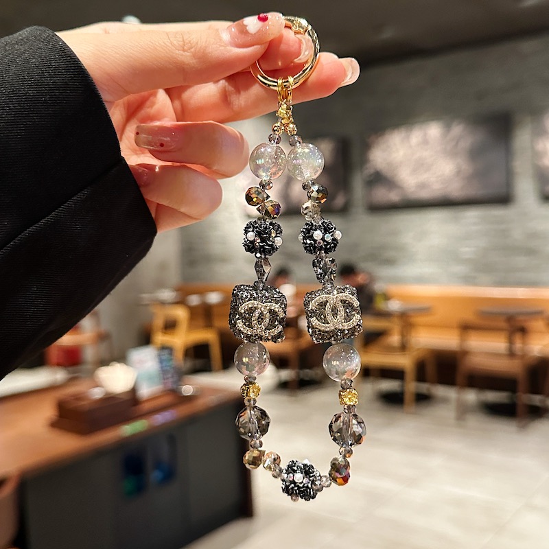 Elegant Crystal Cube & Bead Phone Charms