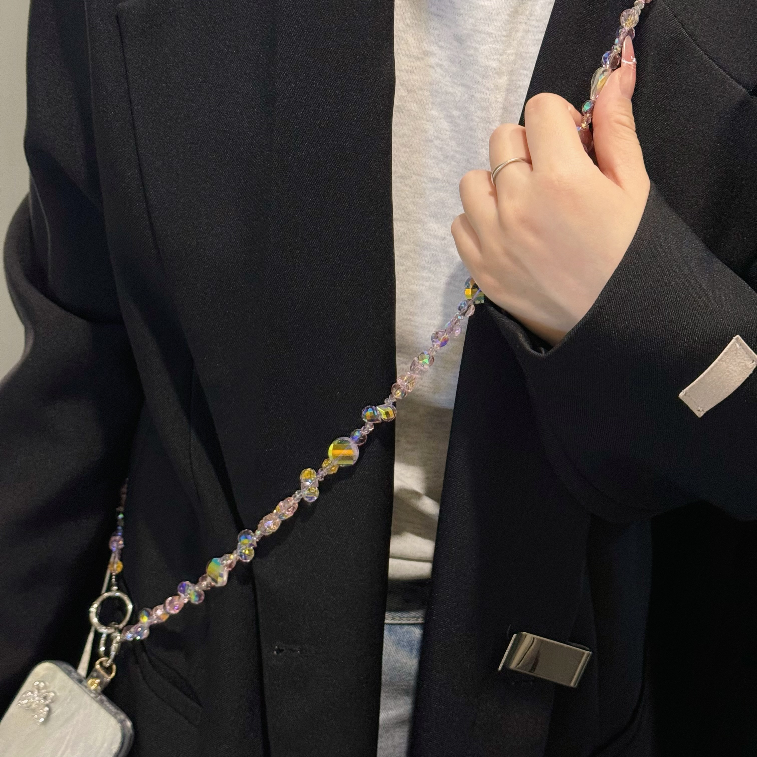 Shimmering Crystal Bead Phone Chains