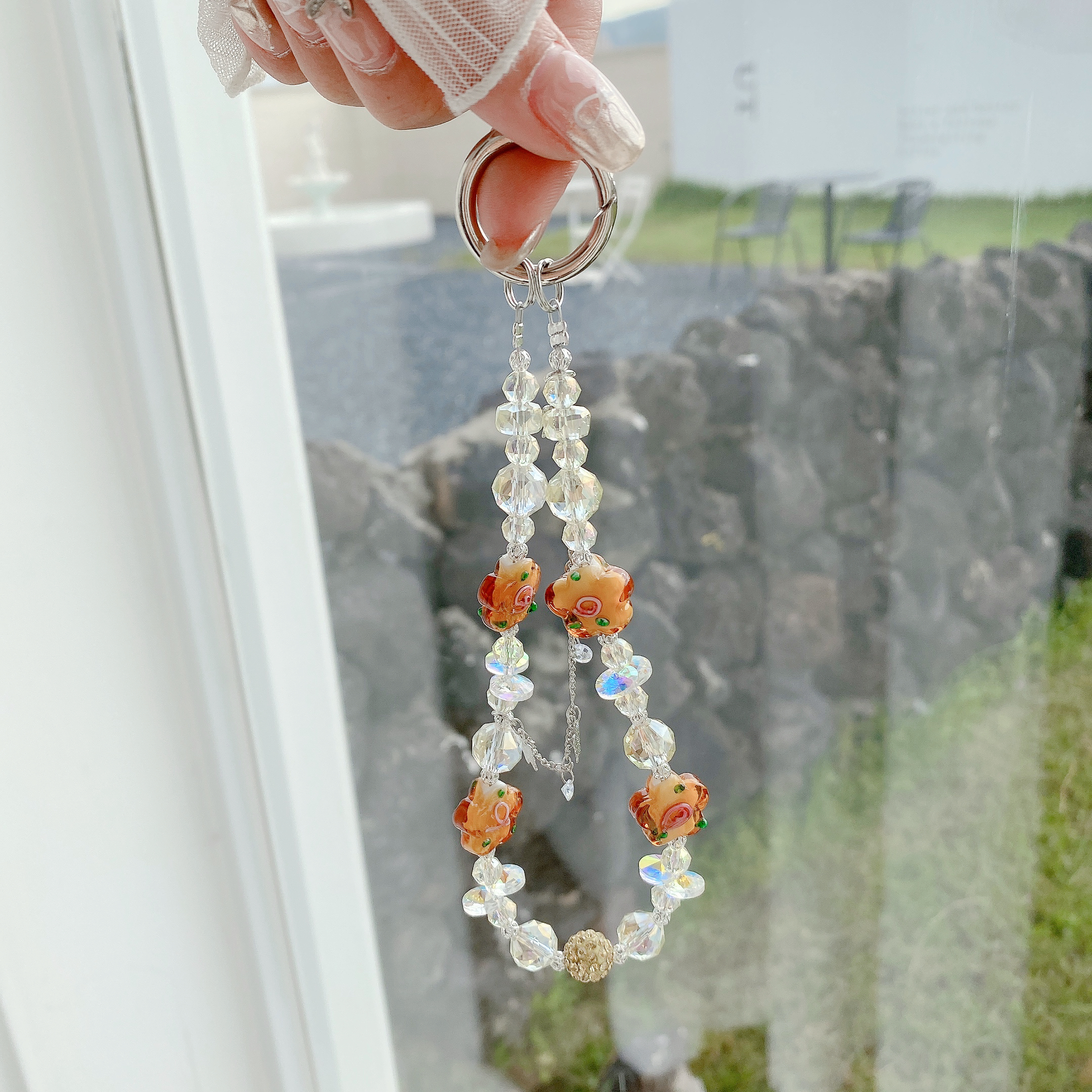 Floral Crystal & Charm Phone Charms