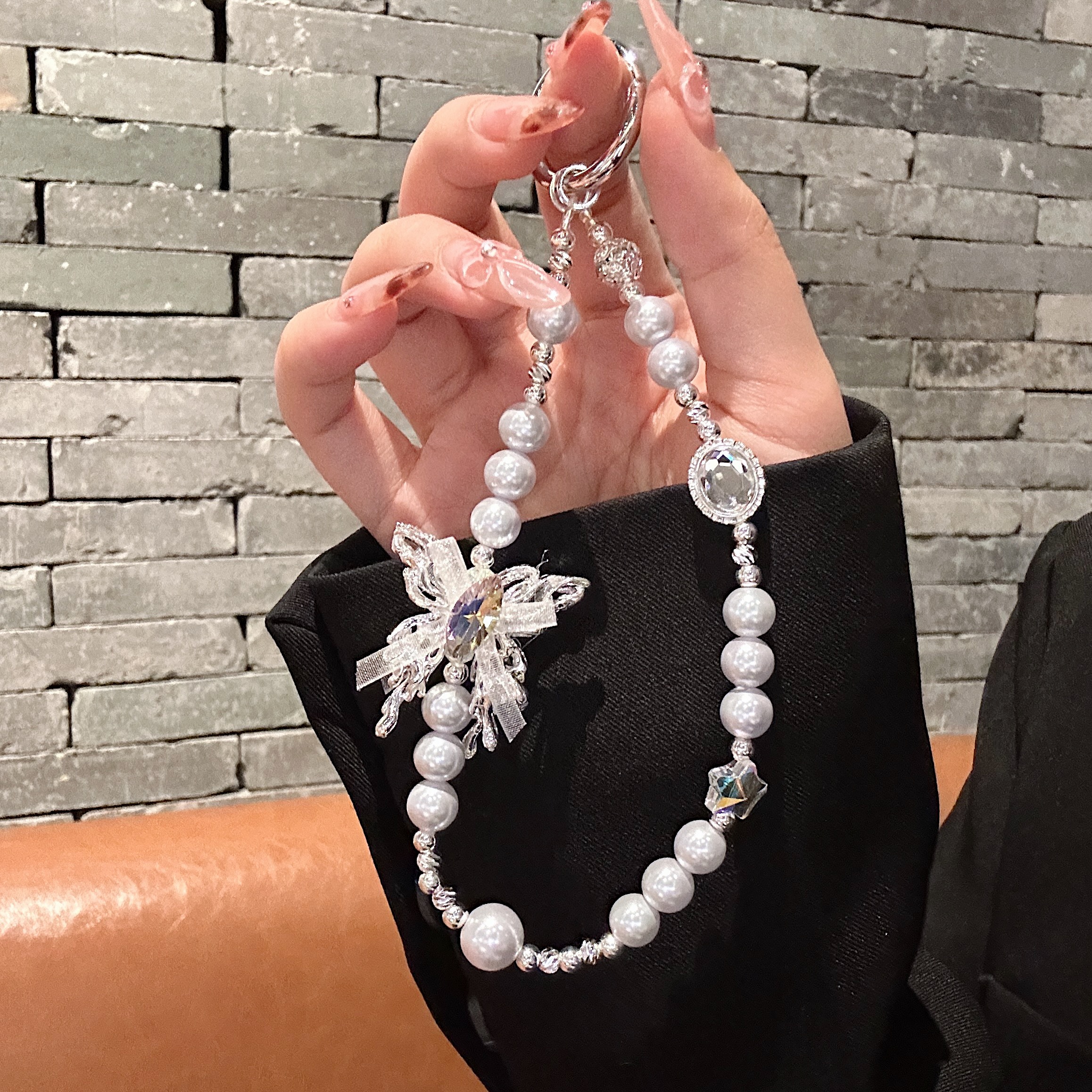 Ethereal Butterfly & Pearl Phone Charms