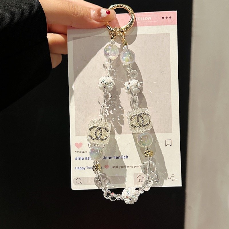 Elegant Crystal Cube & Bead Phone Charms