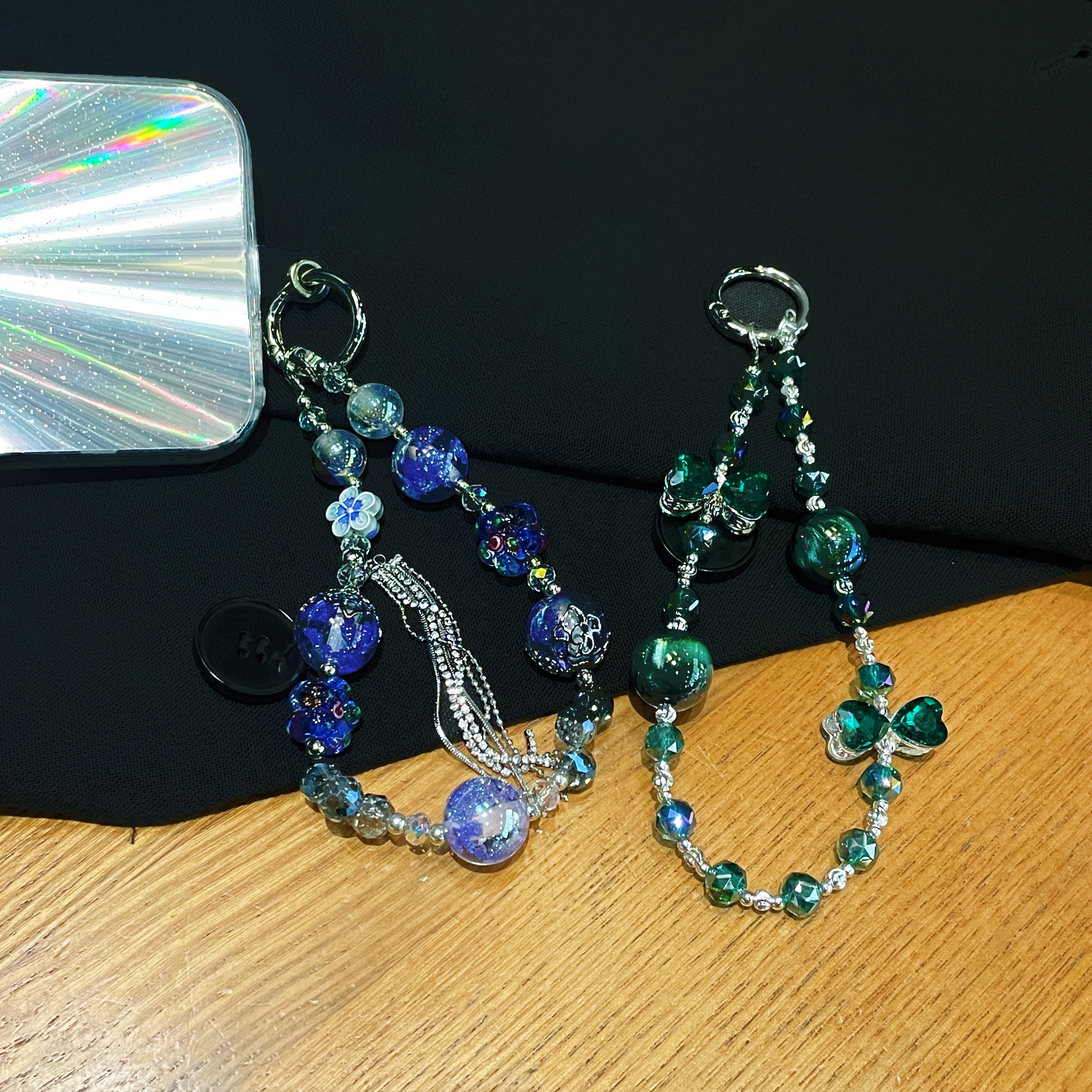 Mystical Butterfly and Galaxy Charm Phone Chains