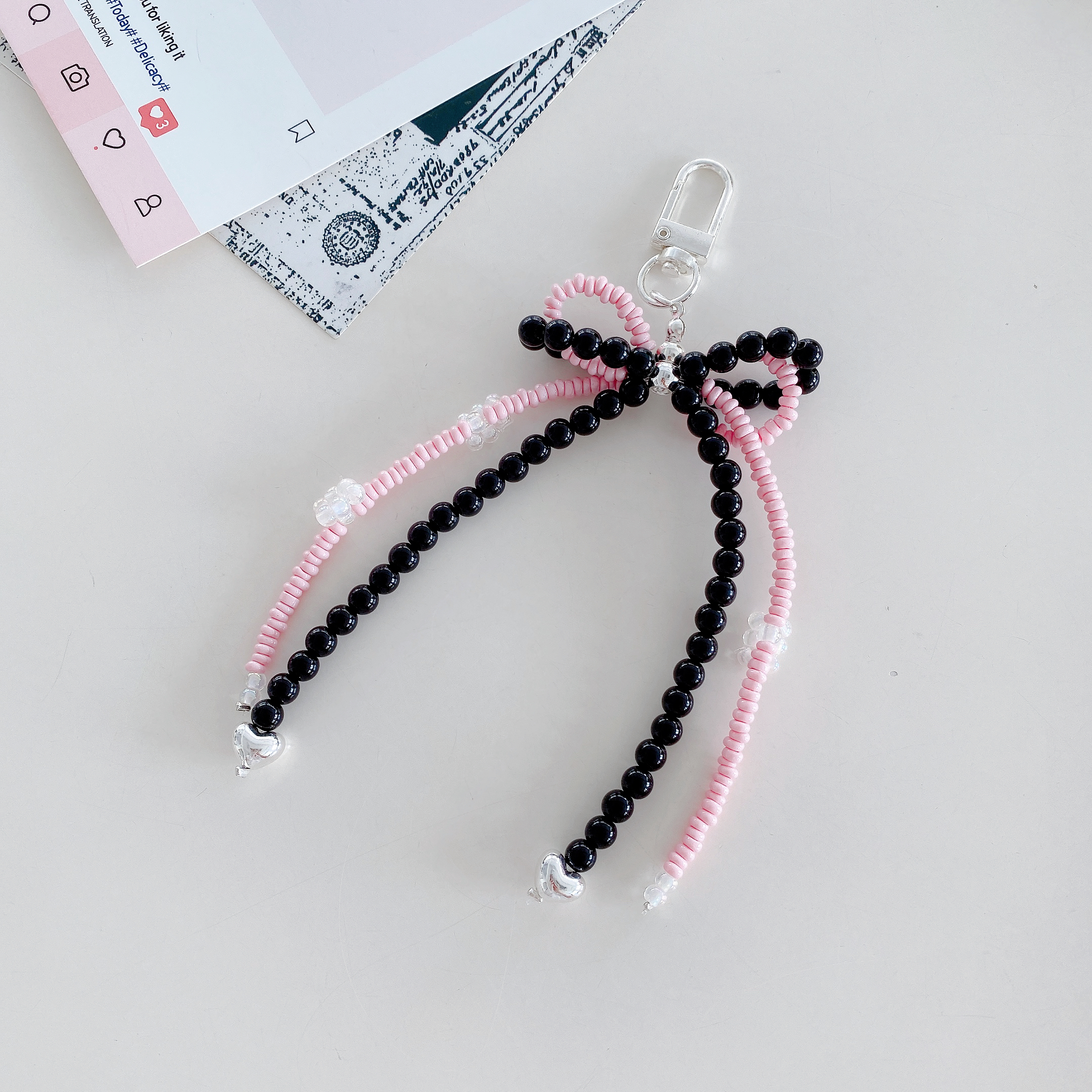 Playful Beaded Bow Phone Charms