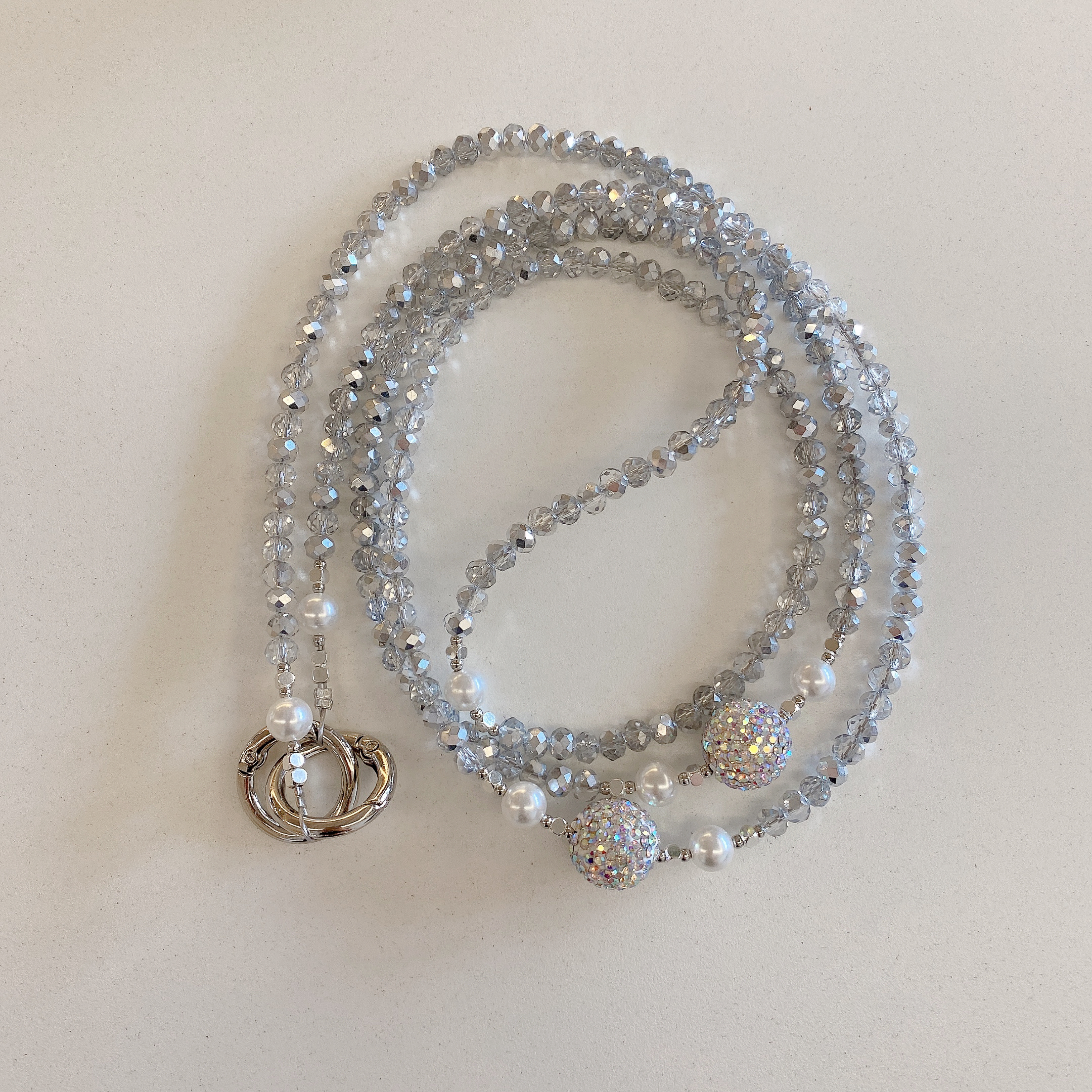 Elegant Pearl and Crystal Phone Charms