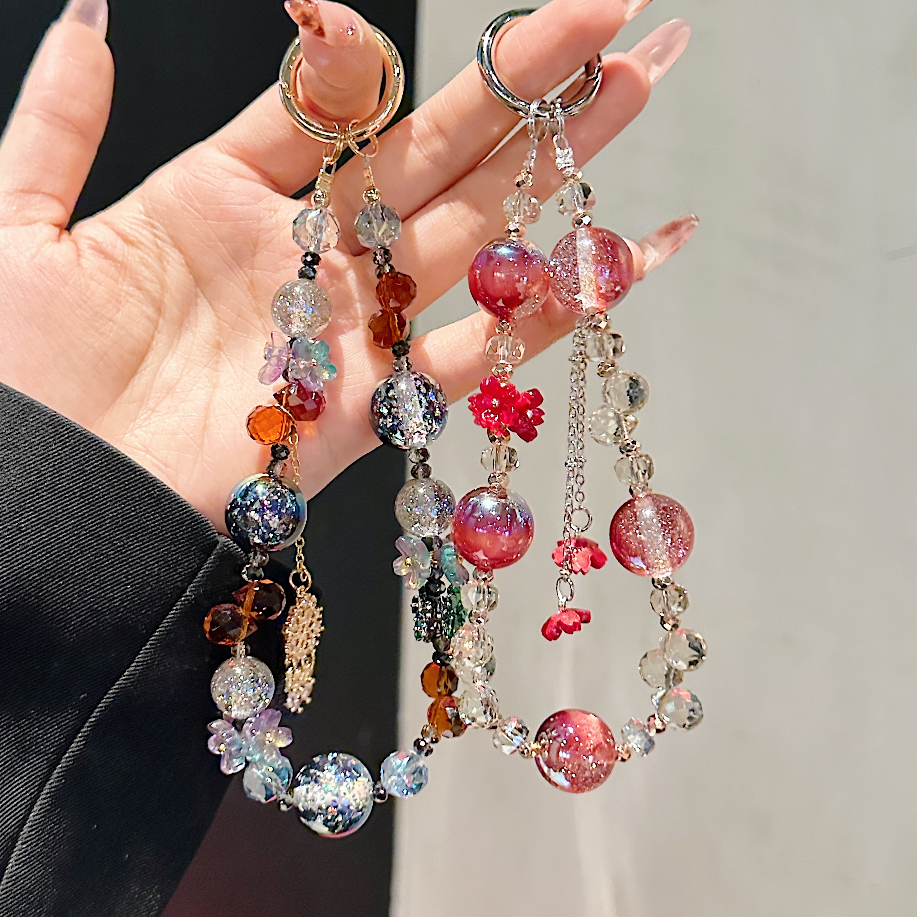 Floral & Crystal Bead Phone Charms