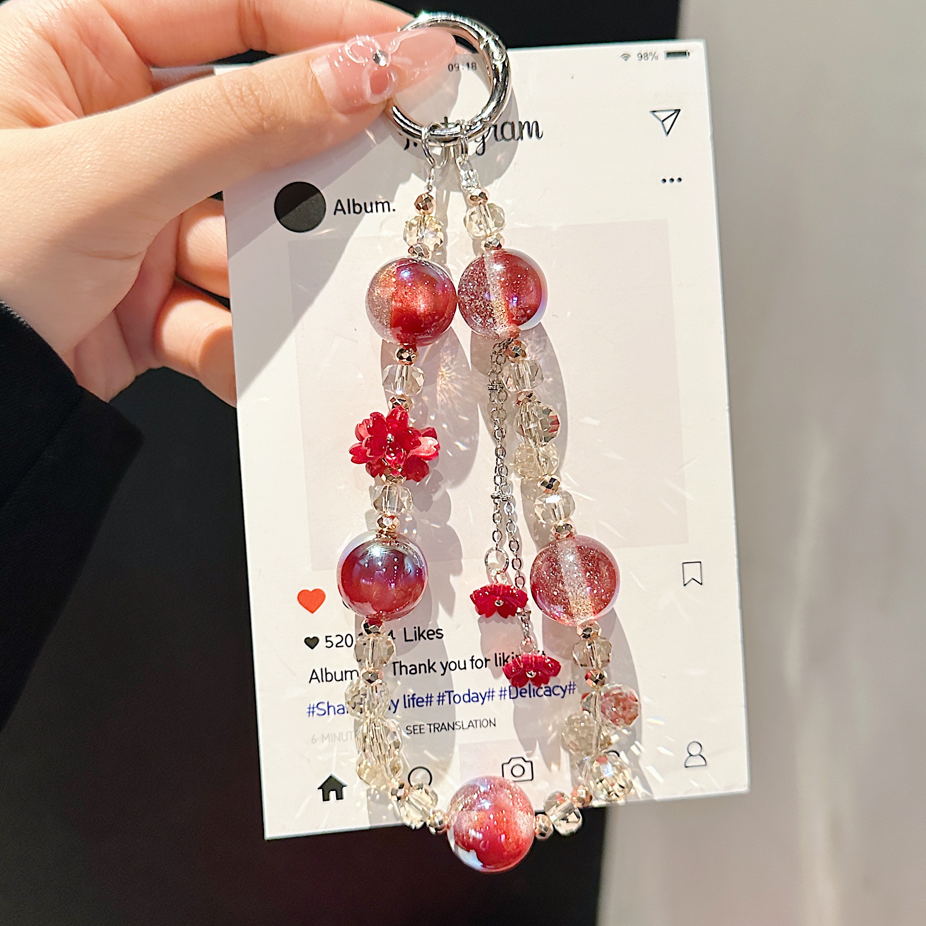 Floral & Crystal Bead Phone Charms